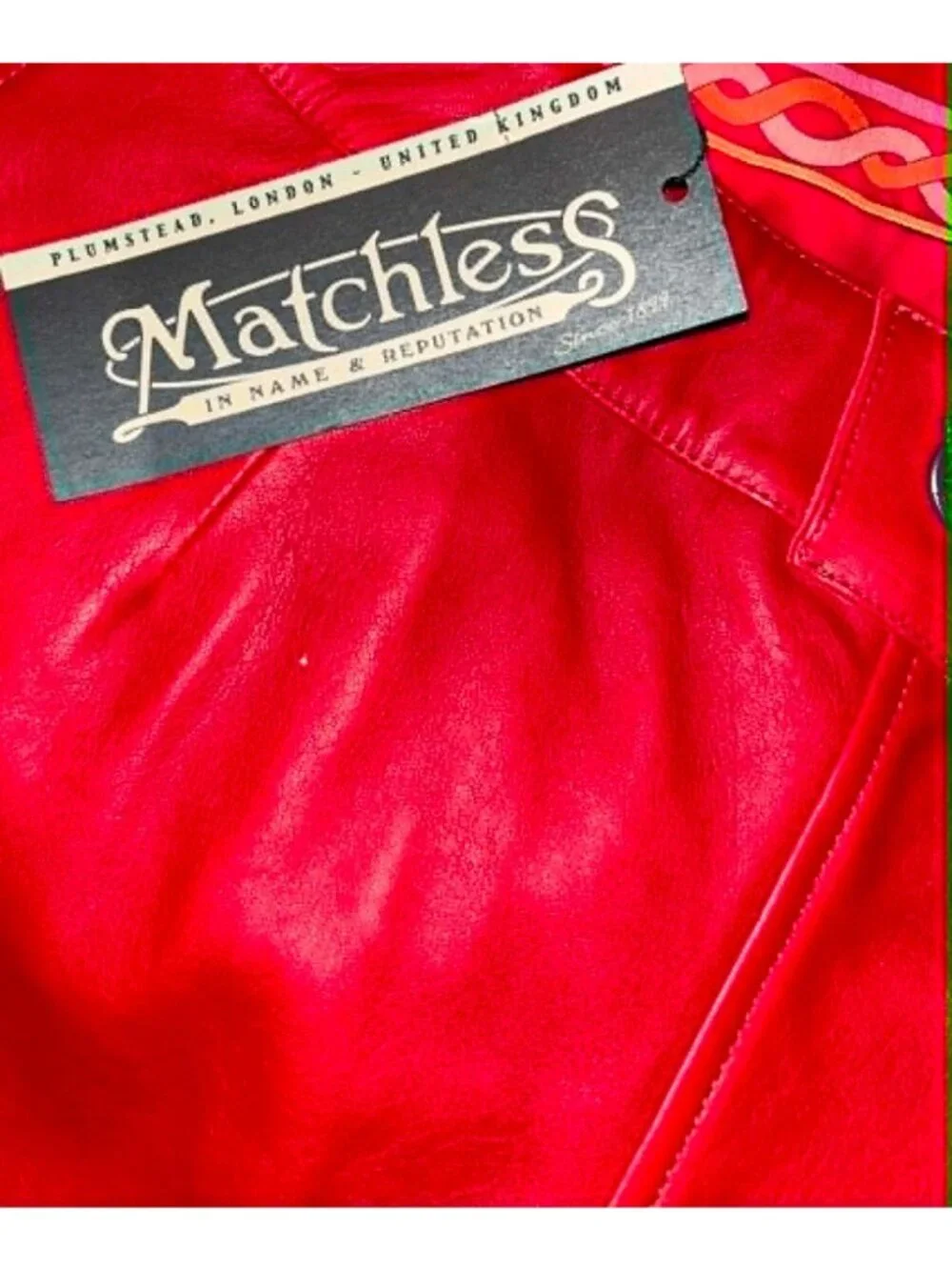 NWT $2K Matchless London Leather Kate Short Lazy Red Size Large